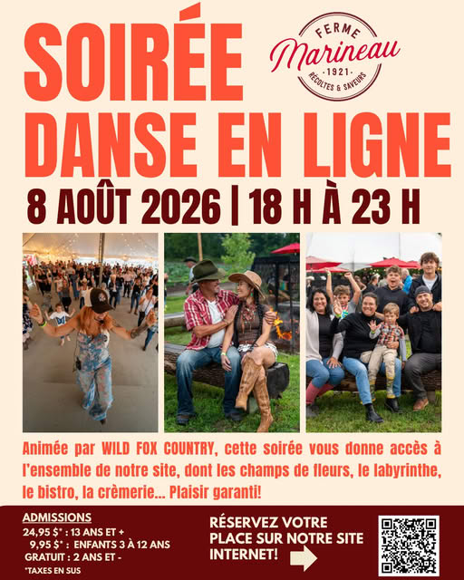 Soirée danse en ligne - Ferme Marineau